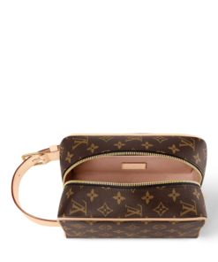 Monogram Dopp Kit Toiletry Bag Brown