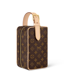 Monogram Dopp Kit Toiletry Bag Brown