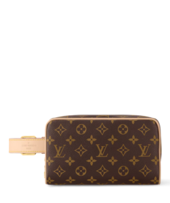 Monogram Dopp Kit Toiletry Bag Brown