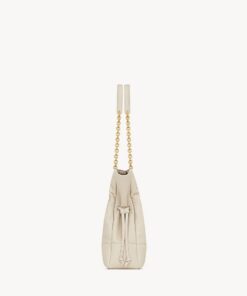 JAMIE SHOPPING BAG in lambskin leather – Cream