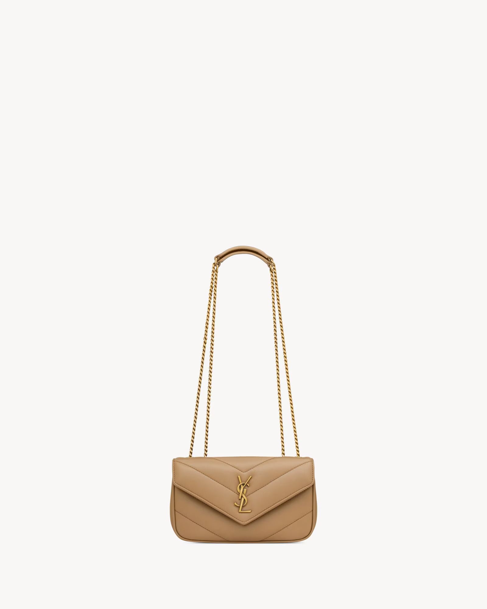 LOULOU MINI in lambskin leather – Beige