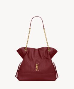 JAMIE SHOPPING BAG in lambskin leather – Burgundy