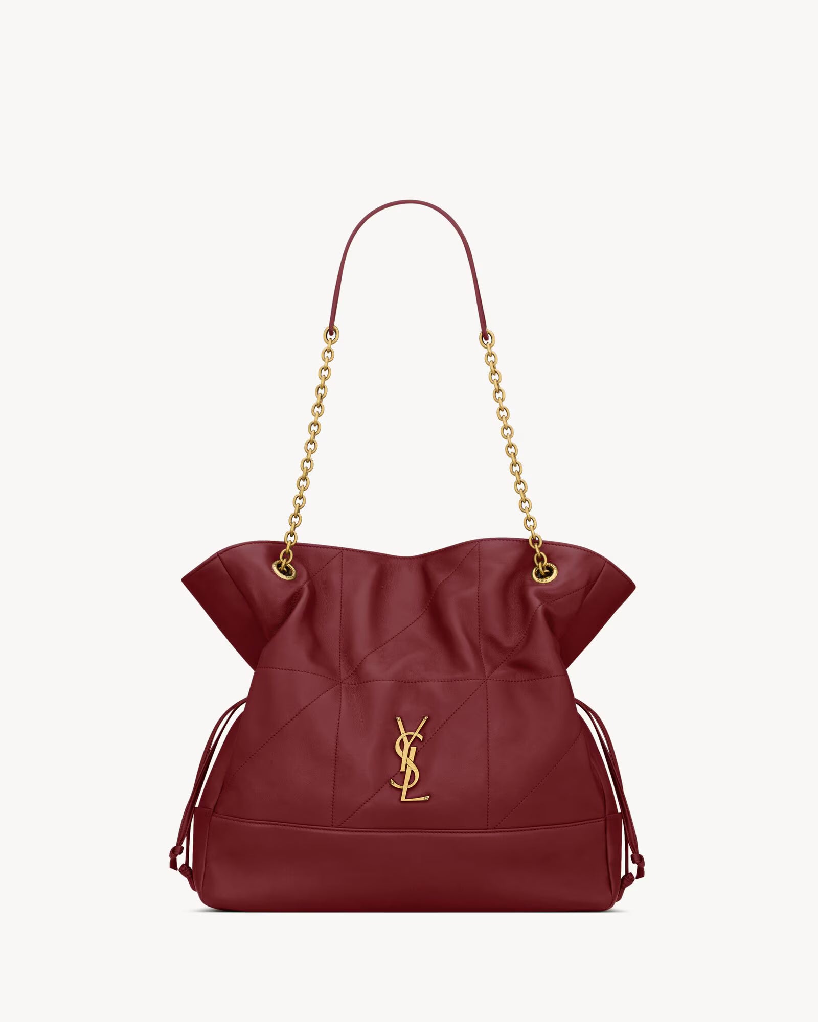 JAMIE SHOPPING BAG in lambskin leather – Burgundy