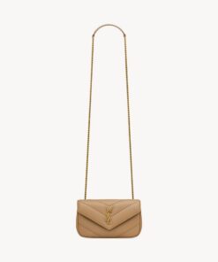 LOULOU MINI in lambskin leather – Beige