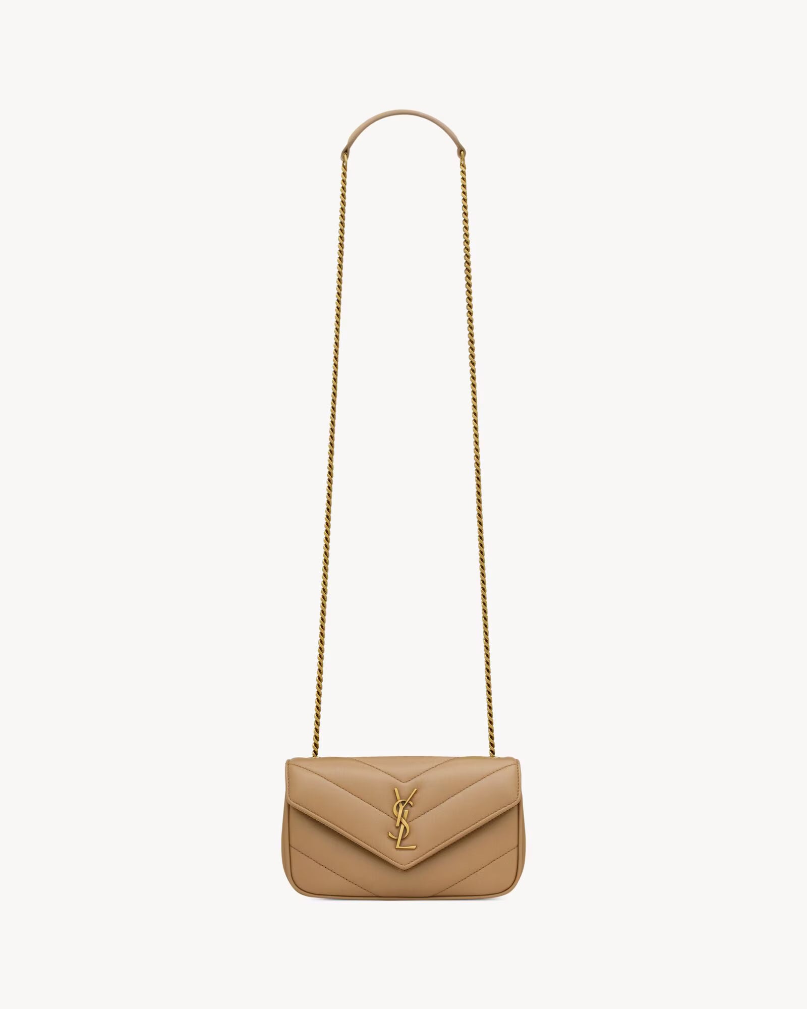 LOULOU MINI in lambskin leather – Beige