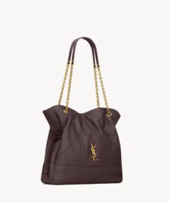 JAMIE SHOPPING BAG in lambskin leather – Brown