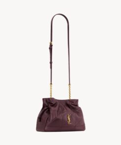 Shoulder Pouch bag in lambskin leather – Burgundy