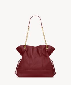JAMIE SHOPPING BAG in lambskin leather – Burgundy
