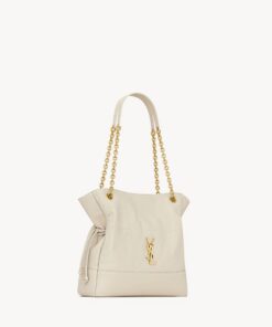 JAMIE SHOPPING BAG in lambskin leather – Cream