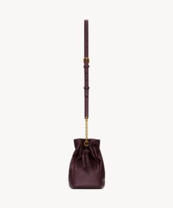 Shoulder Pouch bag in lambskin leather – Burgundy