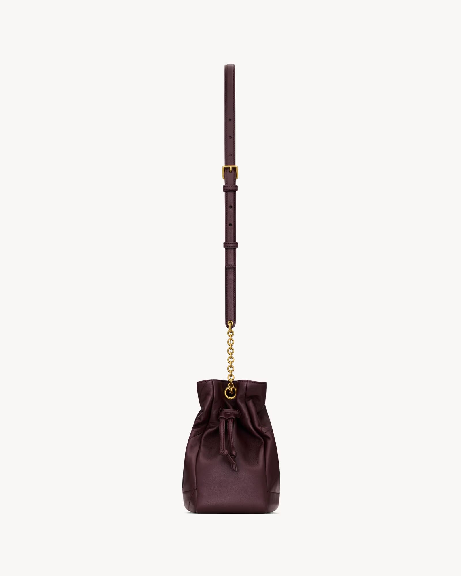 Shoulder Pouch bag in lambskin leather – Burgundy