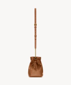 Jamie shoulder pouch bag in lambskin leather – Caramel
