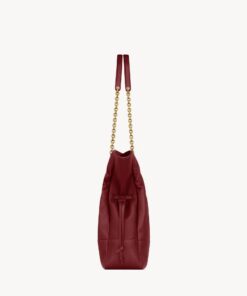 JAMIE SHOPPING BAG in lambskin leather – Burgundy
