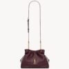 Shoulder Pouch bag in lambskin leather – Burgundy
