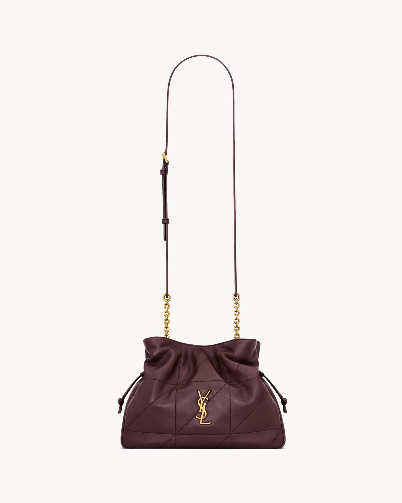 Shoulder Pouch bag in lambskin leather – Burgundy