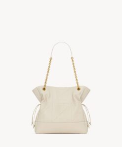 JAMIE SHOPPING BAG in lambskin leather – Cream