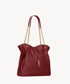 JAMIE SHOPPING BAG in lambskin leather – Burgundy