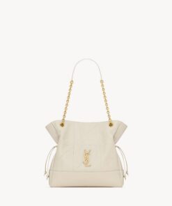 JAMIE SHOPPING BAG in lambskin leather – Cream