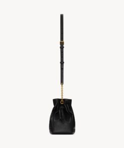 Jamie shoulder pouch bag in lambskin leather – Black