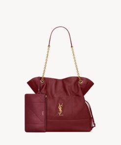 JAMIE SHOPPING BAG in lambskin leather – Burgundy