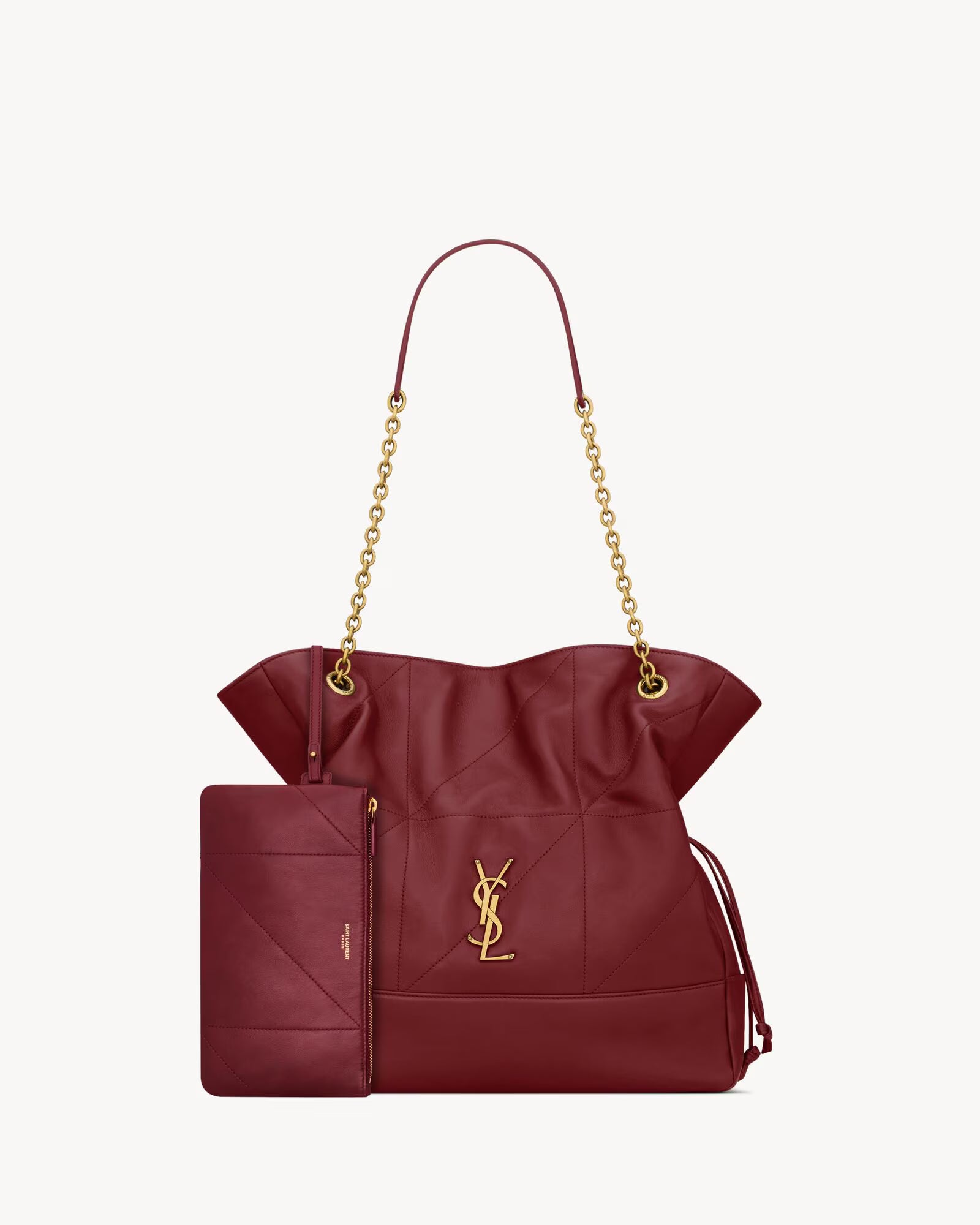 JAMIE SHOPPING BAG in lambskin leather – Burgundy