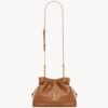 Jamie shoulder pouch bag in lambskin leather – Caramel