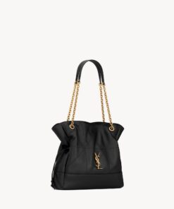 JAMIE SHOPPING BAG in lambskin leather – Black