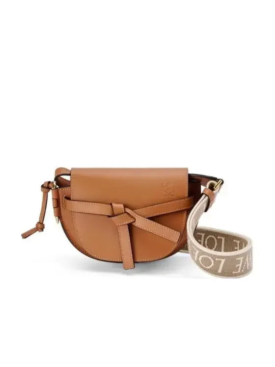 ual Mini Leather Crossbody Bag - Tan