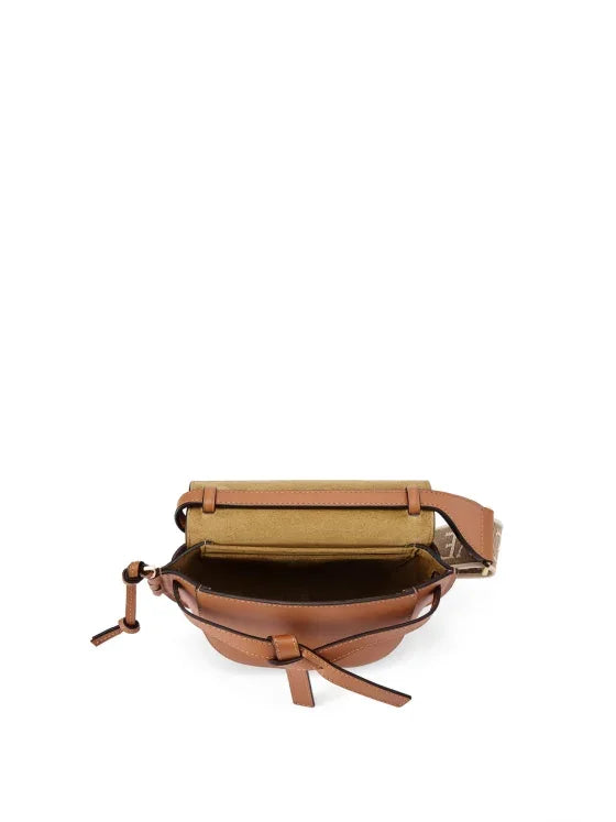 ual Mini Leather Crossbody Bag - Tan